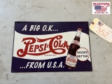 Pepsi-Cola advertising sign 17 1/2 x 11 1/2