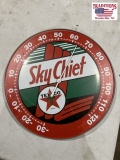 Texaco Skychief thermometer 12 inches round