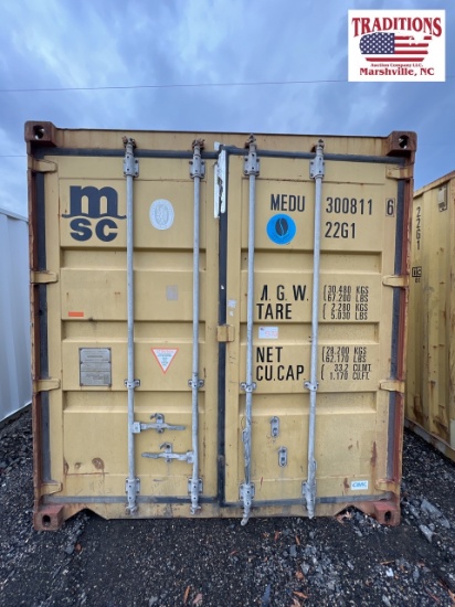 20ft x 8ft x 8ft Shipping Container - YELLOW