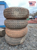 (4) 215-60D14.5 Trailer Wheels & Tires