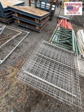 8ft Orange/Green shelves with Basket style racks