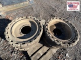 (4) Skid Steer Wheels and tires