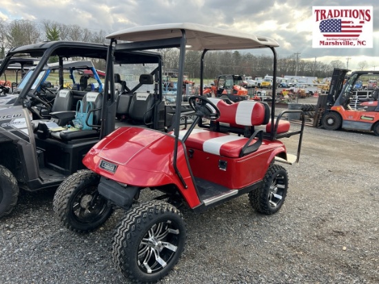 Lifted 36 Volt EZ GO Golf Cart Red & White