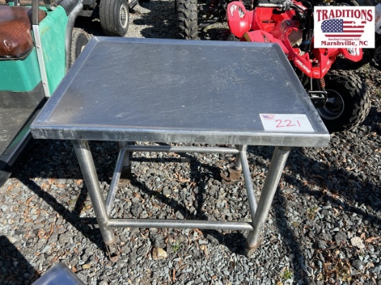 Stainless Steel Table on Wheels 23x29x30