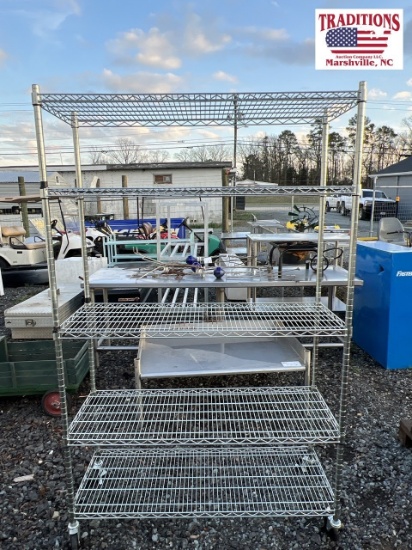 NSF Wire Shelf on Wheels 18x48x75