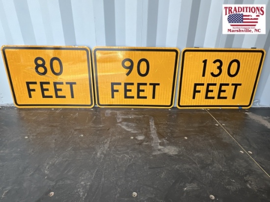 80 Feet, 90 Feet & 130 Feet Signs
