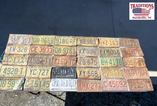 Lot of 30 North Carolina Tags