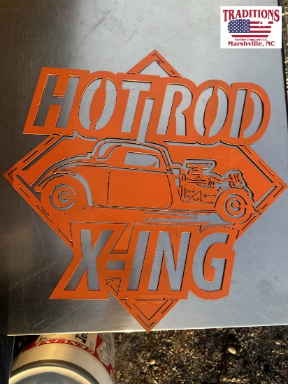 Hot Rod Xing Metal Sign