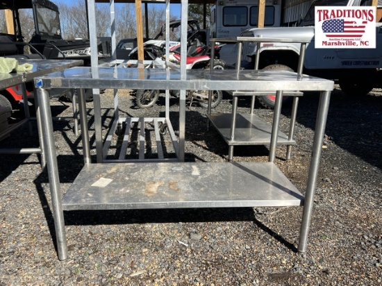 48 x 24 x 34" Two Shelf Stainless Steel Table