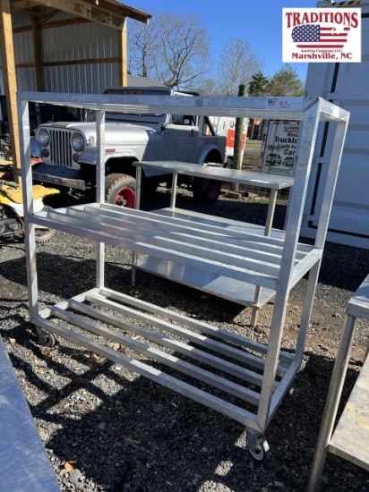 60 x 24 x 48 Rolling 3 Shelf Aluminum Cart