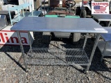 2 Shelf Stainless Steel Table on Wheels 50x24x30