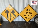 New Traffic Pattern Ahead & Arrow Signs