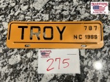 1966 Troy NC Town Tag