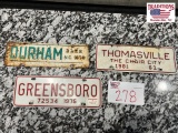 Lot of 3 Town Tags Durham, Thomasville, &