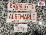 Lot of 2 Town Tags Charlotte & Albemarle