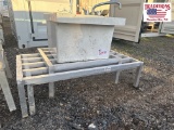 3 Stainless Beverage Stands & Mop Sink