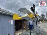 Yellow and white airplane Whirligig