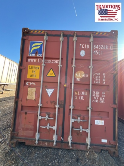 40ft x 9ft 6in Shipping Container - Red