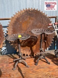 (2) Cast Implement Seat Style Stools - Adjustable