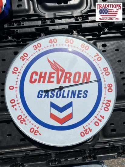 Chevron 12 inch round thermometer