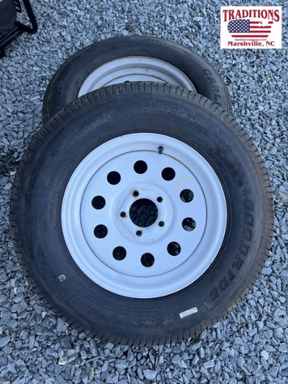 2 - 5 Lug Trailer Wheels with 205/75O15 Tires