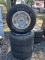 Set of 4 5 Lug Wheels w Radial 225/70R14 Tires