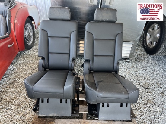 2 Black Leather Bucket Seats