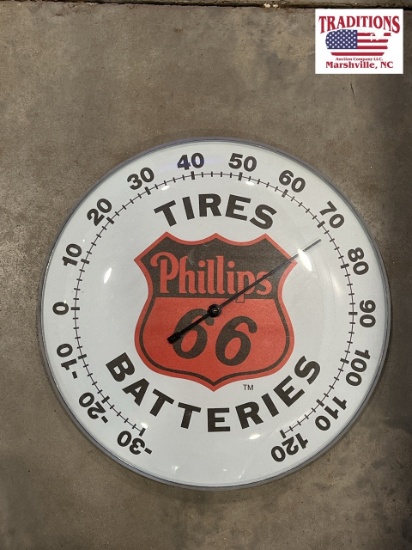 Phillips 66 12" Round Thermometer