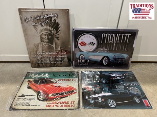 Mixed lot of 4 Metal Signs