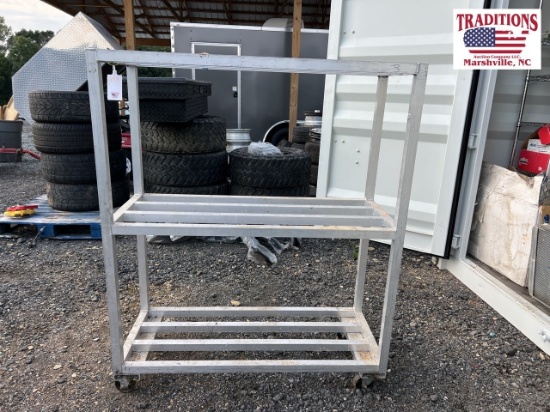20x48x58 Rolling 3 Shelf Aluminum Rack