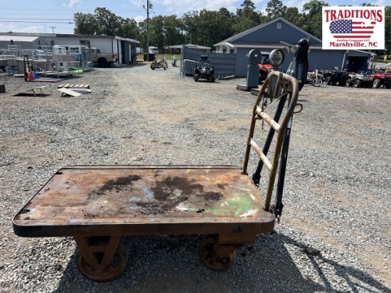 Rolling Metal Cart w Trailer Tongue