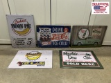 Mixed lot of 5 Metal Signs