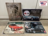 Mixed lot of 4 Metal Signs
