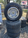 Set of 4 5 Lug Wheels w Radial 225/70R14 Tires