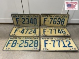 6 1972 NC Vehicle Tags