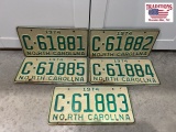 5 1974 NC Vehicle Tags