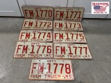 9 1977 NC Vehicle Tags