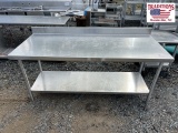 6ft Stainless Steel Table w Back Splash