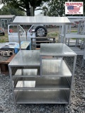 4ft Stainless Steel Waitress Station w Top Shelf