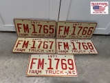 5 1977 NC Farm Truck Tags