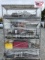 6 Shelf Wire Shelf with Assorted Motorcycle Parts