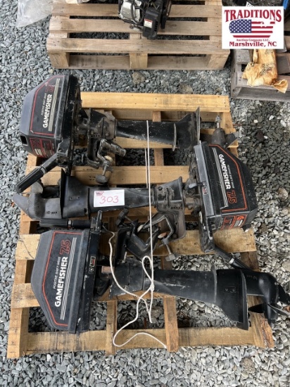 Lot of 3 Boat Motors