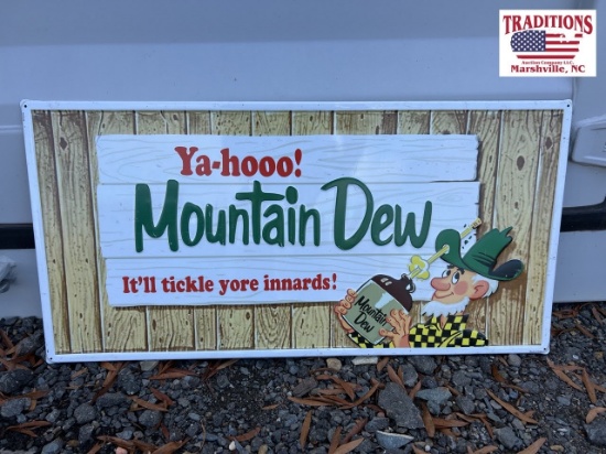 Metal Mt Dew Advertising Sign 30x15