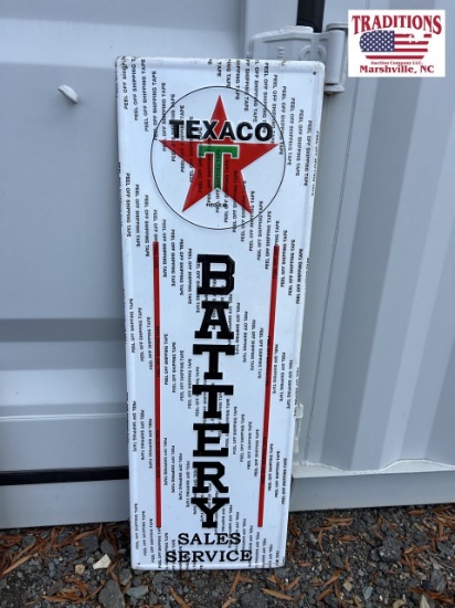 Metal Texaco Battery Sign 14x43