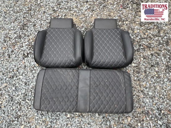 Black w Diamond Stitch Golf Cart Seat