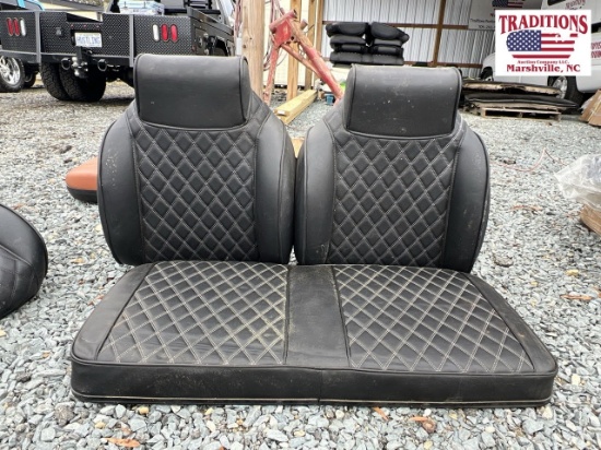 Black with Diamond Stitch Golf Cart Seat