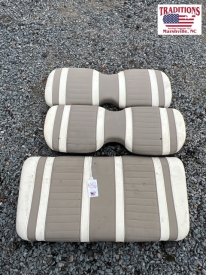 Tan and White Golf Cart Seat w Extra Back Pad