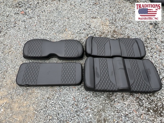 Front and Rear Black Golf Cart Seats