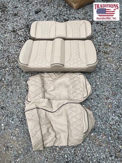 Tan Front Golf Cart Seat w Rear Seat Skins