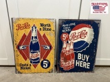 2 Metal Pepsi Signs